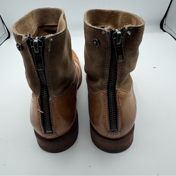 Frye Jamie Zip up Bootie ankle boots in brown tan leather and suede size 7.5 - Picture 5 of 14